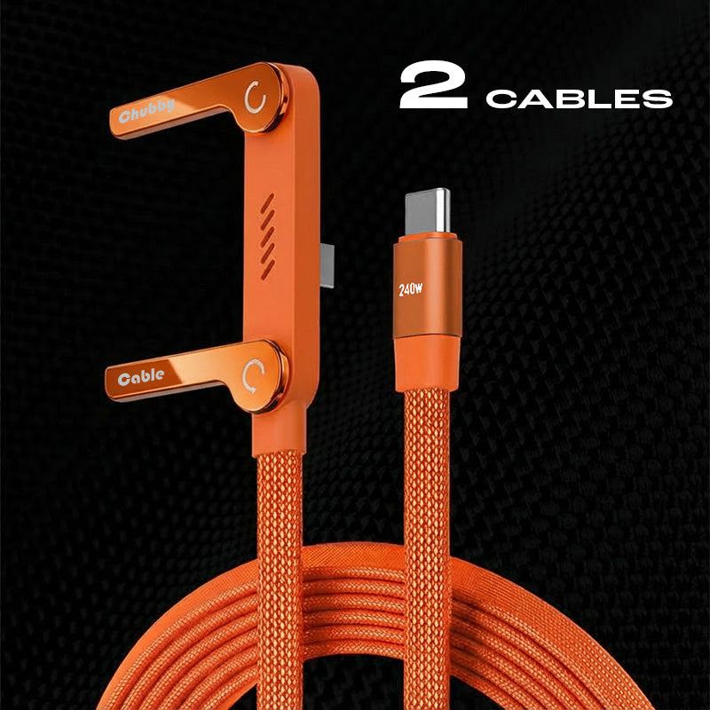 ChubbyCable StandLiteâ„?- 240W Braided Fast Charge Cable With Built-in Phone Stand