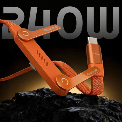 ChubbyCable StandLiteâ„?- 240W Braided Fast Charge Cable With Built-in Phone Stand