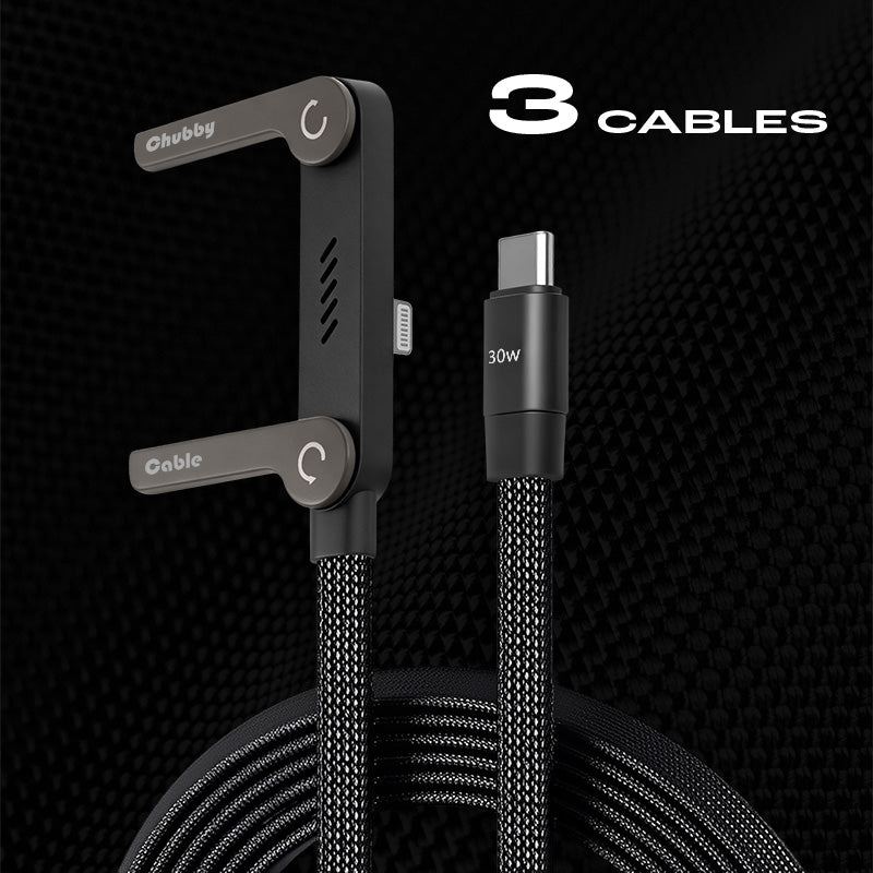 ChubbyCable StandLiteâ„?- 240W Braided Fast Charge Cable With Built-in Phone Stand