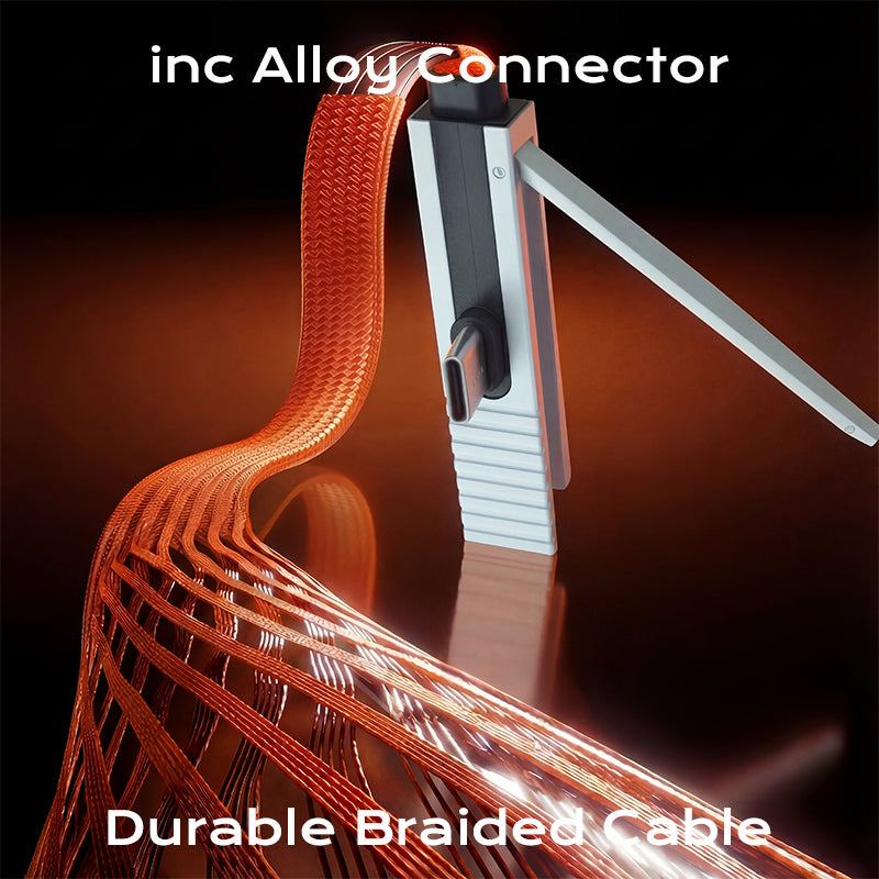 ChubbyCable StandLiteâ„?Pro - 240W Zinc Alloy Connectors Braided Fast Charge Cable With Built-in Phone Stand