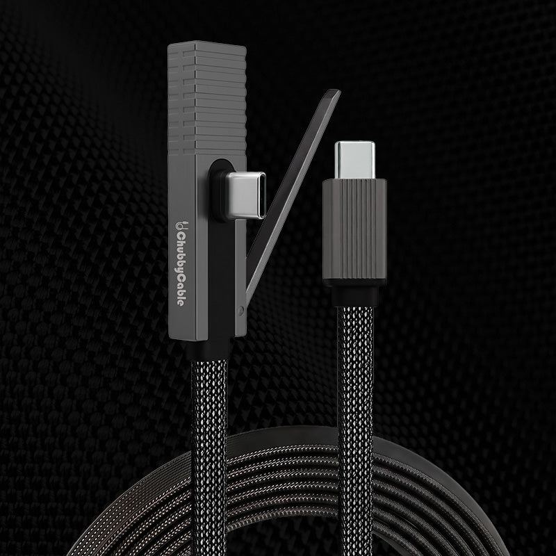 ChubbyCable StandLiteâ„?Pro - 90° 240W Fast Charge Cable with Invisible Stand & Phone Case Friendly