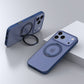 Navy blue iPhone case with magnetic ring and camera protection