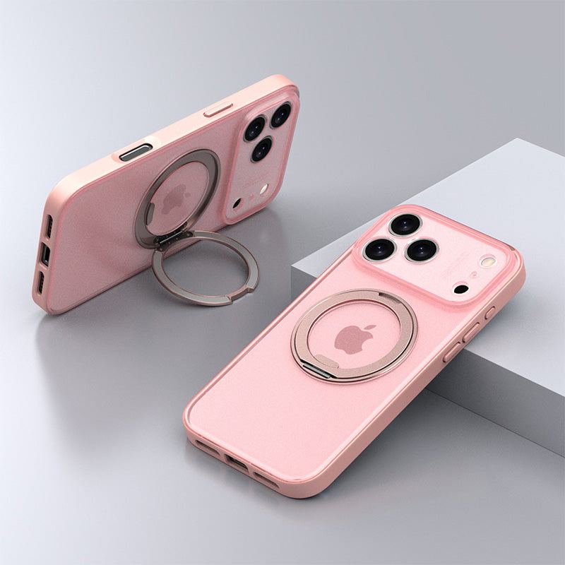 Light pink iPhone case with magnetic ring and camera protection