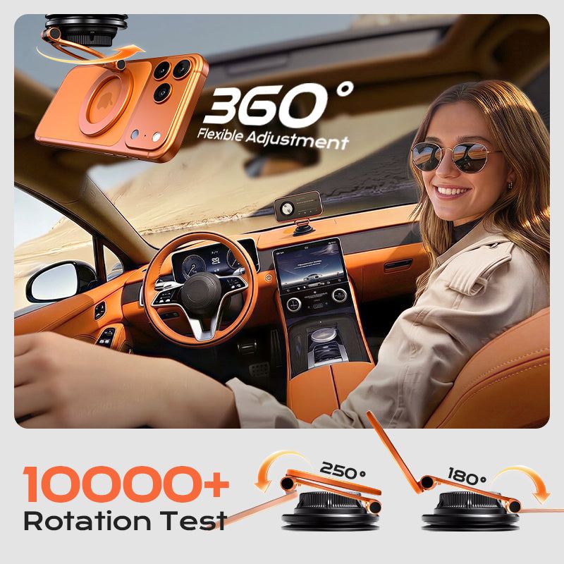 ChubbyGrip car mount showing 360-degree rotation and durable hinge design
