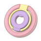 Pink, yellow, and lavender circular phone ring stand