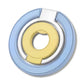 Blue, silver, and yellow circular phone ring stand