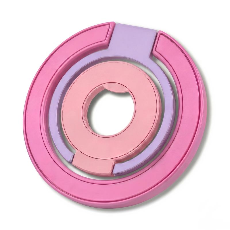 Pink and purple circular phone ring stand
