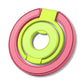 Pink and light green circular phone ring holder