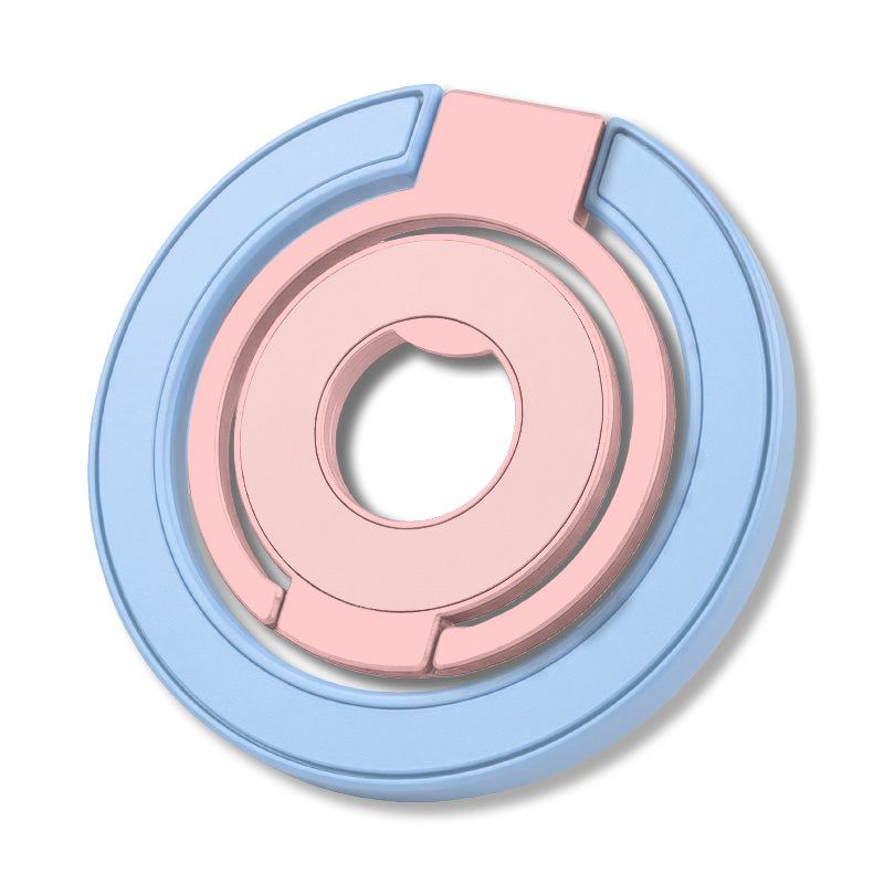 Blue and pink circular phone ring holder