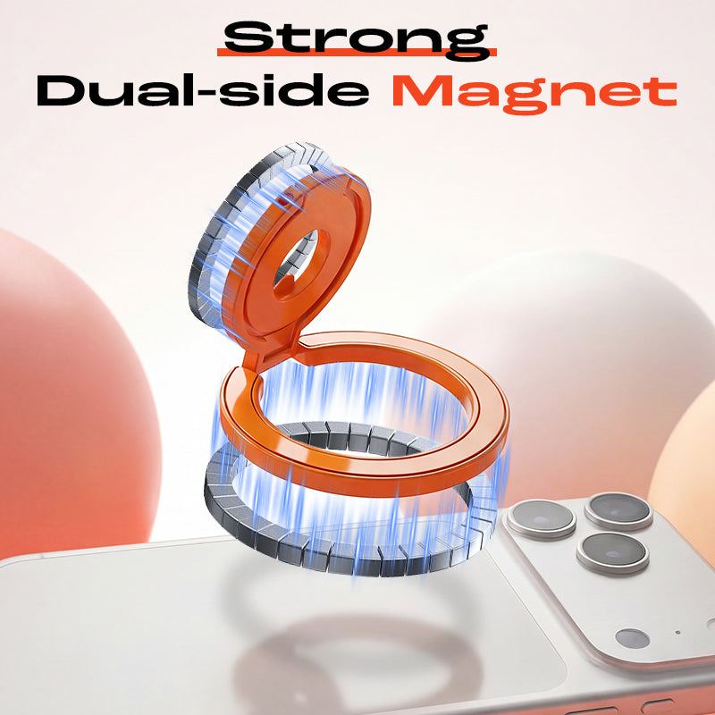 Dual-side magnetic phone ring holder diagram