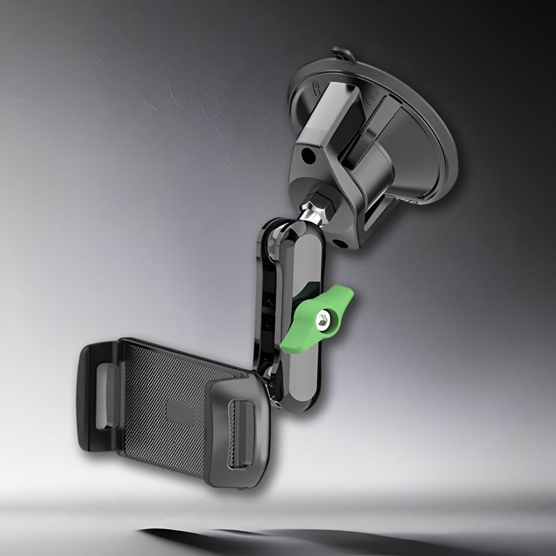 Adjustable car phone holder with suction mount