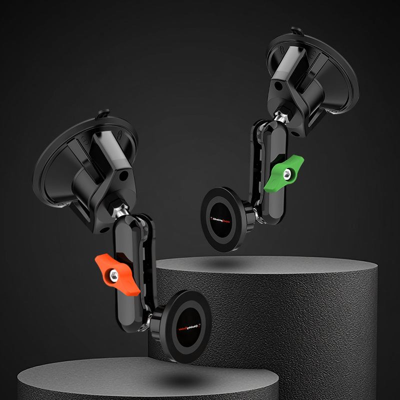 Two ChubbyCable magnetic car phone mounts