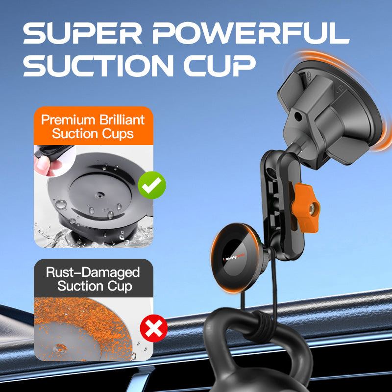 Durable suction cup base for magnetic phone mount