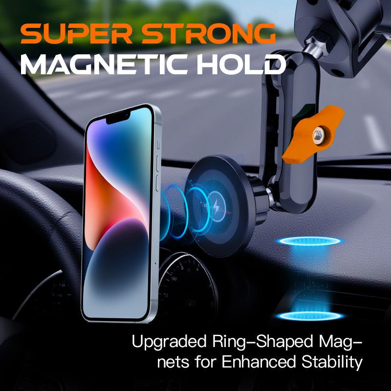 Strong magnetic phone mount with ring-shaped magnets