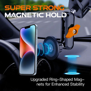 Strong magnetic phone mount with ring-shaped magnets