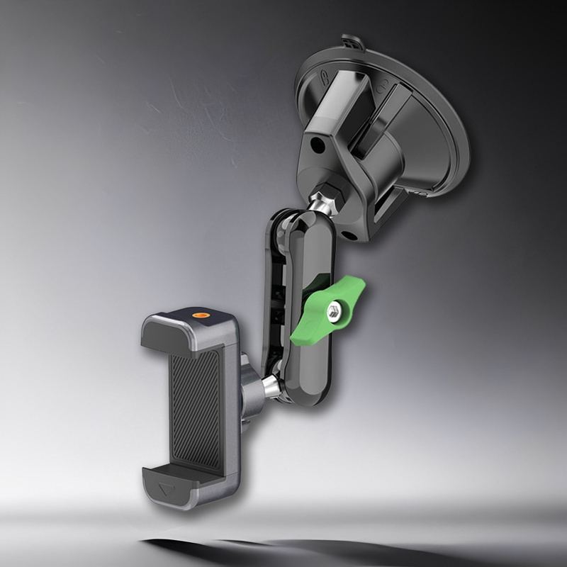 Universal phone mount with suction cup and adjustable arm