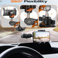 Phone mount showing 360-degree flexibility and adjustable rotation angles.
