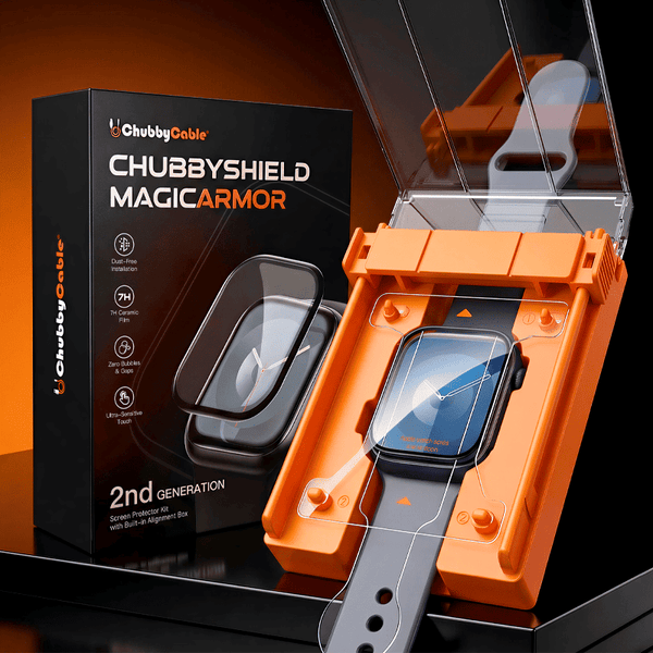 ChubbyShield MagicArmor – Instant Stick Apple Watch Screen Protector Set | Dust-Free Chamber Application