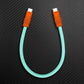 Short orange and mint green USB-C to USB-C cable