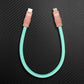 Mint green and peach USB-C to Lightning data cable
