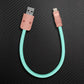 Mint green and peach USB-A to Lightning charging cable