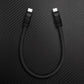 All-black short USB-C to USB-C charging cable