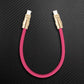 Pink USB-C to USB-C fast charging cable with gold tips