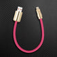 Pink USB-A to Lightning iPhone cable with gold housings