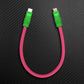 Pink and green USB-C to Lightning smartphone cable
