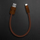 Brown USB-A to USB-C charging cable with dark brown connectors.