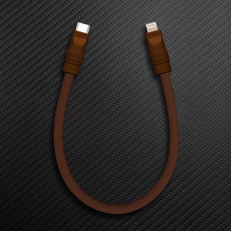 Brown USB-C to Lightning cable