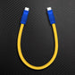 Yellow USB-C to USB-C cable with blue connectors.
