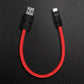 Red and black USB-A to USB-C cable