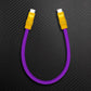 Purple and yellow USB-C to USB-C cable