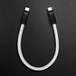 White silicone dual Type-C fast charging cable with black connectors