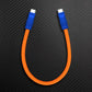 Orange silicone dual Type-C fast charging cable with blue connectors