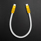 White USB-C to USB-C data cable with yellow connectors.