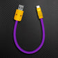 Purple and yellow USB-A to USB-C cable