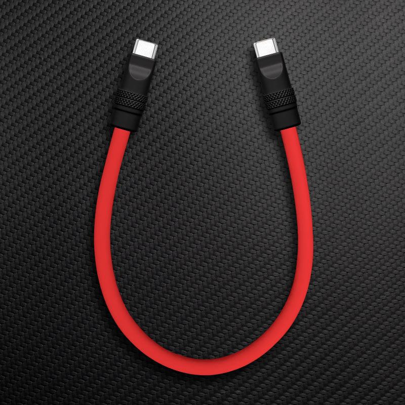 Red and black USB-C to USB-C cable