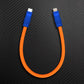 Orange silicone Type-C to Lightning cable with blue connectors
