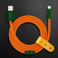 Orange and green USB-A to USB-C fast charging cable