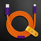 Orange and purple USB-A to USB-C fast charging cable