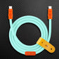 Mint green and orange Type-C to Type-C cable