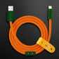 Orange and green USB-A to USB-C fast charging cable