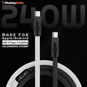 "ColorWeave Chubby" Vibrant Dual-Tone 240W Fast Charge Cable