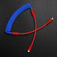 Blue coiled keyboard cable with red straight cord and Type-C connectors.