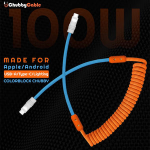 ChubbyCable 100W coiled colorblock charging cable