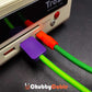 ChubbyCable custom USB cables plugged into a retro Tropro console