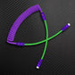 Purple and green coiled mechanical keyboard cable Type-C to Type-C