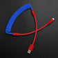 Blue and red coiled custom keyboard cable USB-A to Type-C